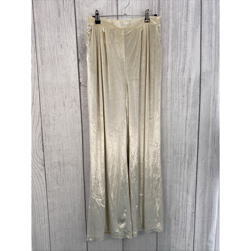 Christian Lacroix Velvet Pants Women's SMALL Gold Champagne Velvet Wide Leg
